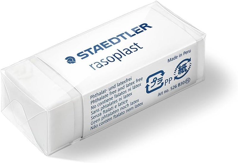 Staedtler Rasoplast White Eraser pack of 5 - Image 3